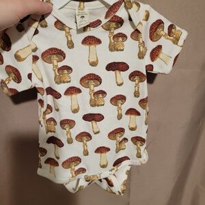 Kate Quinn Cream and Brown Mushroom Print Bodysuit